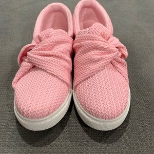 Pink slip on shoes